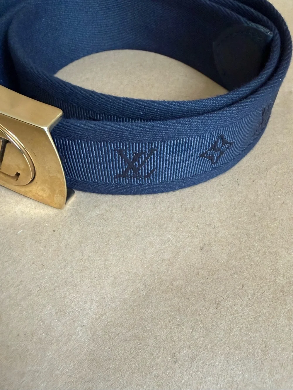 Louis Vuitton Navy Canvas Belt